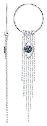 Серьги Diamant 94-124-02190-1 вес 5.84 г серебро, фианит купить,41354