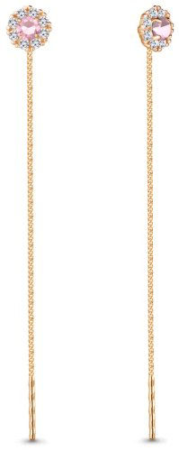 Серьги-цепочки AQUAMARINE 41024В.6 вес 2.06 г серебро, фианит купить,28523