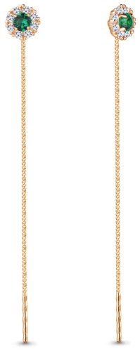 Серьги-цепочки AQUAMARINE 41024Г вес 2.06 г серебро, фианит купить,27907