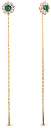 Серьги-цепочки AQUAMARINE 41024Г вес 2.06 г серебро, фианит купить,27907