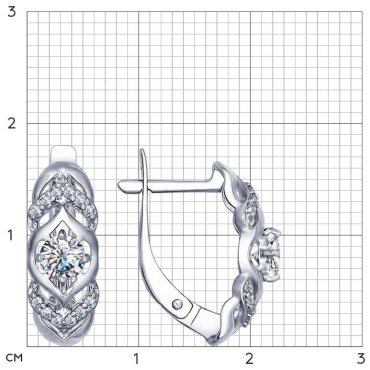 Серьги SOKOLOV 94022500 вес 2.42 г серебро, фианит купить,15425