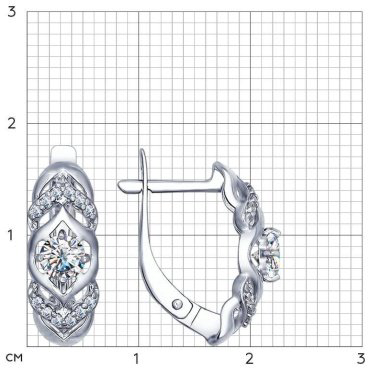 Серьги SOKOLOV 94022500 вес 2.42 г серебро, фианит купить,15425