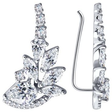 Серьги Diamant 94-120-00471-1 вес 3.88 г серебро, фианит купить,17314
