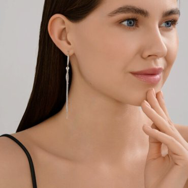 Серьги Diamant 94-124-02190-1 вес 5.84 г серебро, фианит купить,41354