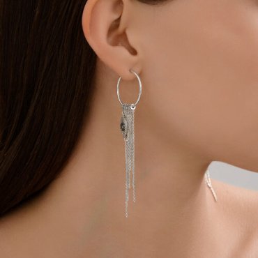 Серьги Diamant 94-124-02190-1 вес 5.84 г серебро, фианит купить,41354