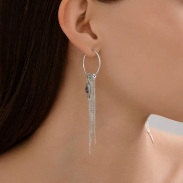 Серьги Diamant 94-124-02190-1 вес 5.84 г серебро, фианит купить,41354