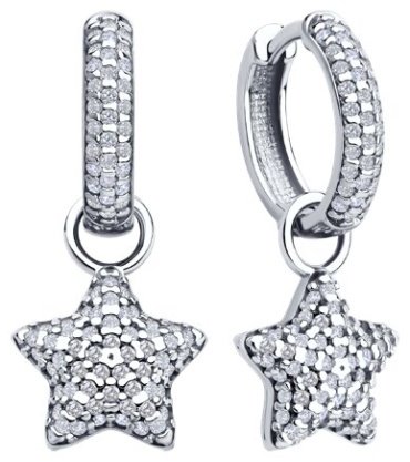 Серьги SOKOLOV 94026850 вес 5.37 г серебро, фианит купить,26556