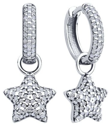 Серьги SOKOLOV 94026850 вес 5.37 г серебро, фианит купить,26556