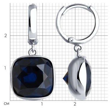 Серьги SOKOLOV 94026700 вес 8.2 г серебро, фианит купить,43034