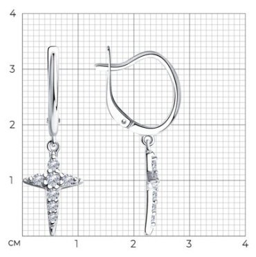 Серьги SOKOLOV 94024837 вес 2.88 г серебро, фианит купить,25650