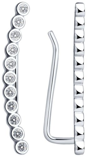 Серьги SOKOLOV 94021769 вес 2.12 г серебро, фианит купить,16416