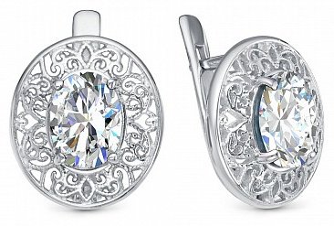 Серьги ВОЗНЕСЕНСКИЙ ЮЗ 11-0353 вес 4 г серебро, фианит купить,25650
