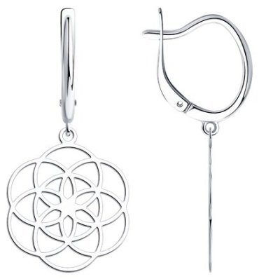 Серьги Diamant 94-121-01467-1 вес 2.87 г серебро, без вставок купить,16902