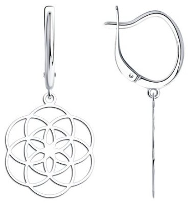 Серьги Diamant 94-121-01467-1 вес 2.87 г серебро, без вставок купить,16902