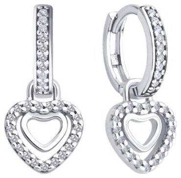 Серьги SOKOLOV 94027023 вес 3.51 г серебро, фианит купить,23048