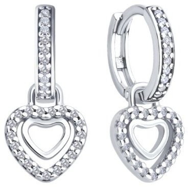 Серьги SOKOLOV 94027023 вес 3.51 г серебро, фианит купить,23048