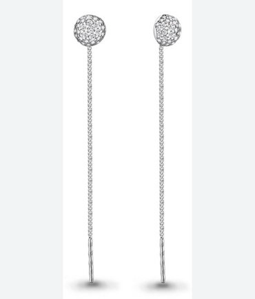 Серьги-цепочки AQUAMARINE 41030A.5 вес 1.7 г серебро, фианит купить,18837