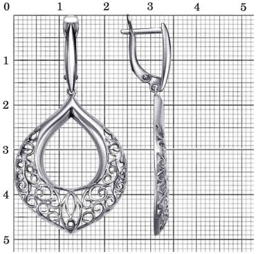 Серьги Красная пресня 33015164 вес 6.9 г серебро, без вставок купить,43092