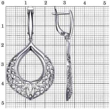 Серьги Красная пресня 33015164 вес 6.9 г серебро, без вставок купить,43092
