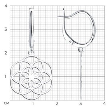 Серьги Diamant 94-121-01467-1 вес 2.87 г серебро, без вставок купить,16902