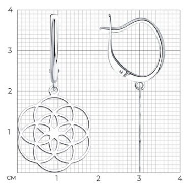 Серьги Diamant 94-121-01467-1 вес 2.87 г серебро, без вставок купить,16902