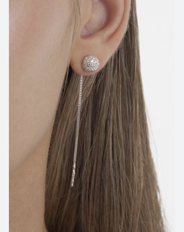 Серьги-цепочки AQUAMARINE 41030A.5 вес 1.7 г серебро, фианит купить,18837