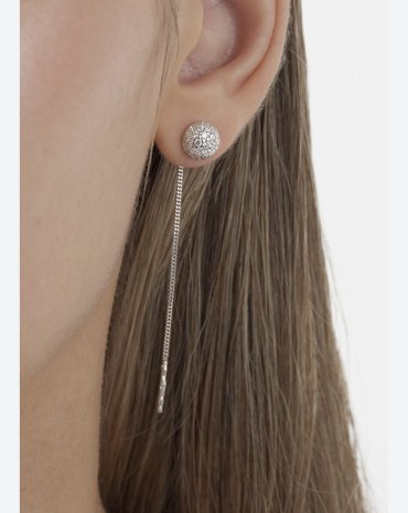 Серьги-цепочки AQUAMARINE 41030A.5 вес 1.7 г серебро, фианит купить,18837