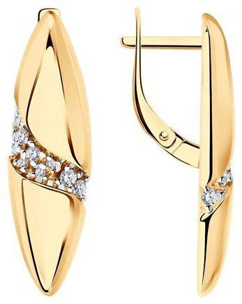 Серьги Diamant 93-120-01466-1 вес 2 г серебро, фианит купить,18249