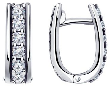 Серьги SOKOLOV 95020065 вес 4.61 г серебро, фианит купить,NaN