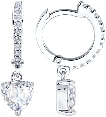 Серьги SOKOLOV 94026905 вес 2.86 г серебро, фианит купить,NaN