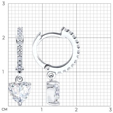 Серьги SOKOLOV 94026905 вес 2.86 г серебро, фианит купить,NaN