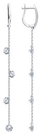 Серьги SOKOLOV 94023935 вес 3.6 г серебро, фианит купить,23586