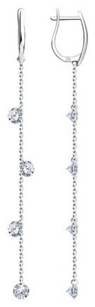 Серьги SOKOLOV 94023935 вес 3.6 г серебро, фианит купить,23586