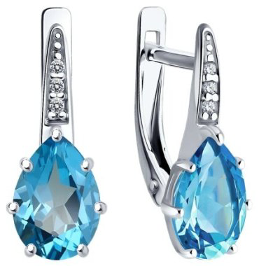 Серьги Diamant 94-320-02059-1 вес 2.2 г серебро, фианит купить,38796