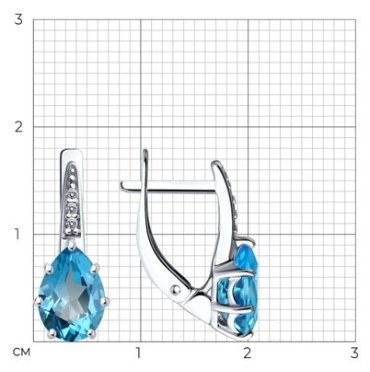 Серьги Diamant 94-320-02059-1 вес 2.2 г серебро, фианит купить,38796