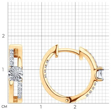 Серьги SOKOLOV 87020074 вес 3.9 г серебро, бриллиант, фианит купить,NaN