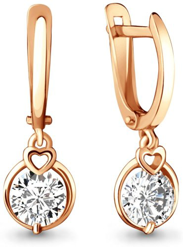 Серьги AQUAMARINE 420981 вес 2.36 г серебро, фианит купить,20638