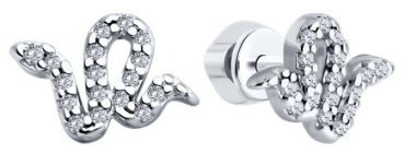 Серьги SOKOLOV 94026733 вес 2.02 г серебро, фианит купить,17474
