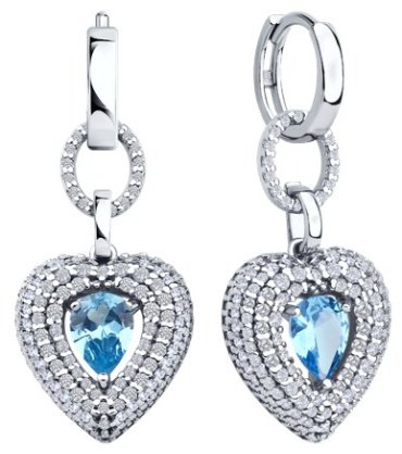 Серьги SOKOLOV 94026833 вес 8.94 г серебро, фианит купить,51300