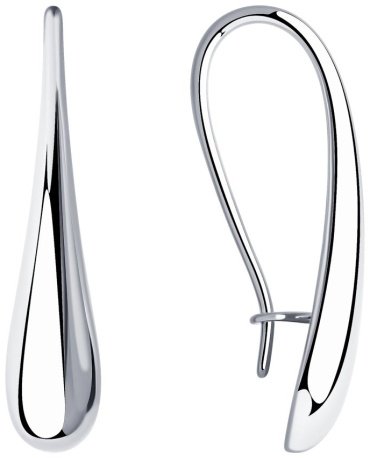 Серьги Diamant 94-120-00844-1 вес 2.2 г серебро, без вставок купить,NaN