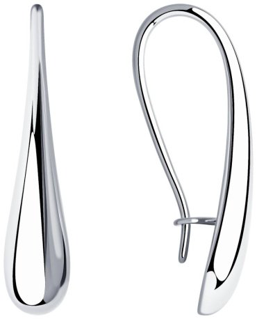 Серьги Diamant 94-120-00844-1 вес 2.2 г серебро, без вставок купить,NaN