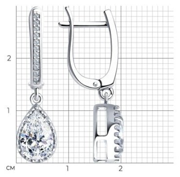 Серьги SOKOLOV 94025879 вес 3.56 г серебро, фианит купить,20368