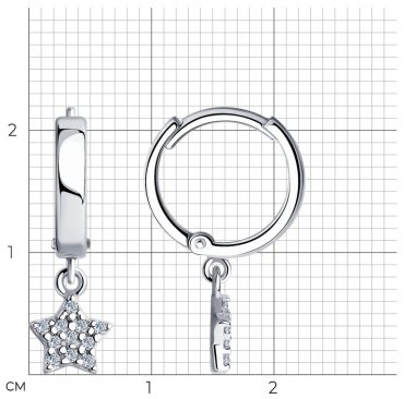 Серьги SOKOLOV 94025082-sk24 вес 2.22 г серебро, фианит купить,16416