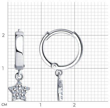 Серьги SOKOLOV 94025082-sk24 вес 2.22 г серебро, фианит купить,16416