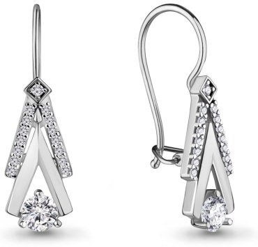 Серьги AQUAMARINE 46815А.5 вес 2.2 г серебро, фианит купить,20222