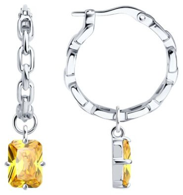Серьги SOKOLOV 94026830 вес 4.95 г серебро, фианит купить,24861