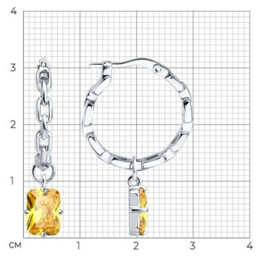 Серьги SOKOLOV 94026830 вес 4.95 г серебро, фианит купить,24861