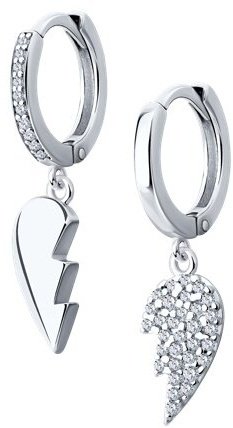 Серьги SOKOLOV 94026200 вес 2.95 г серебро, фианит купить,20858