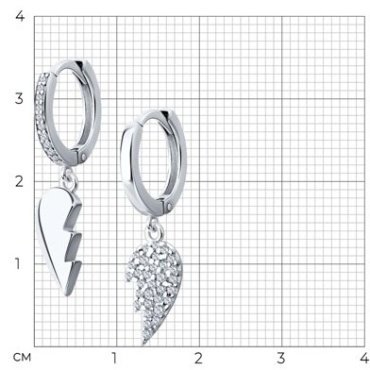 Серьги SOKOLOV 94026200 вес 2.95 г серебро, фианит купить,20858