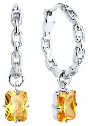 Серьги SOKOLOV 94026830 вес 4.95 г серебро, фианит купить,24861